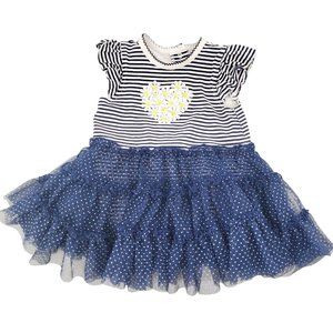 LITTLE ME Dress Popover Tutu Stripe & Daisy Flower heart Ruffle Short-Sleeve